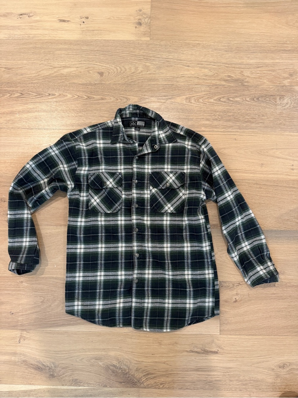 Men's Black & White Plaid Flannel Shirt